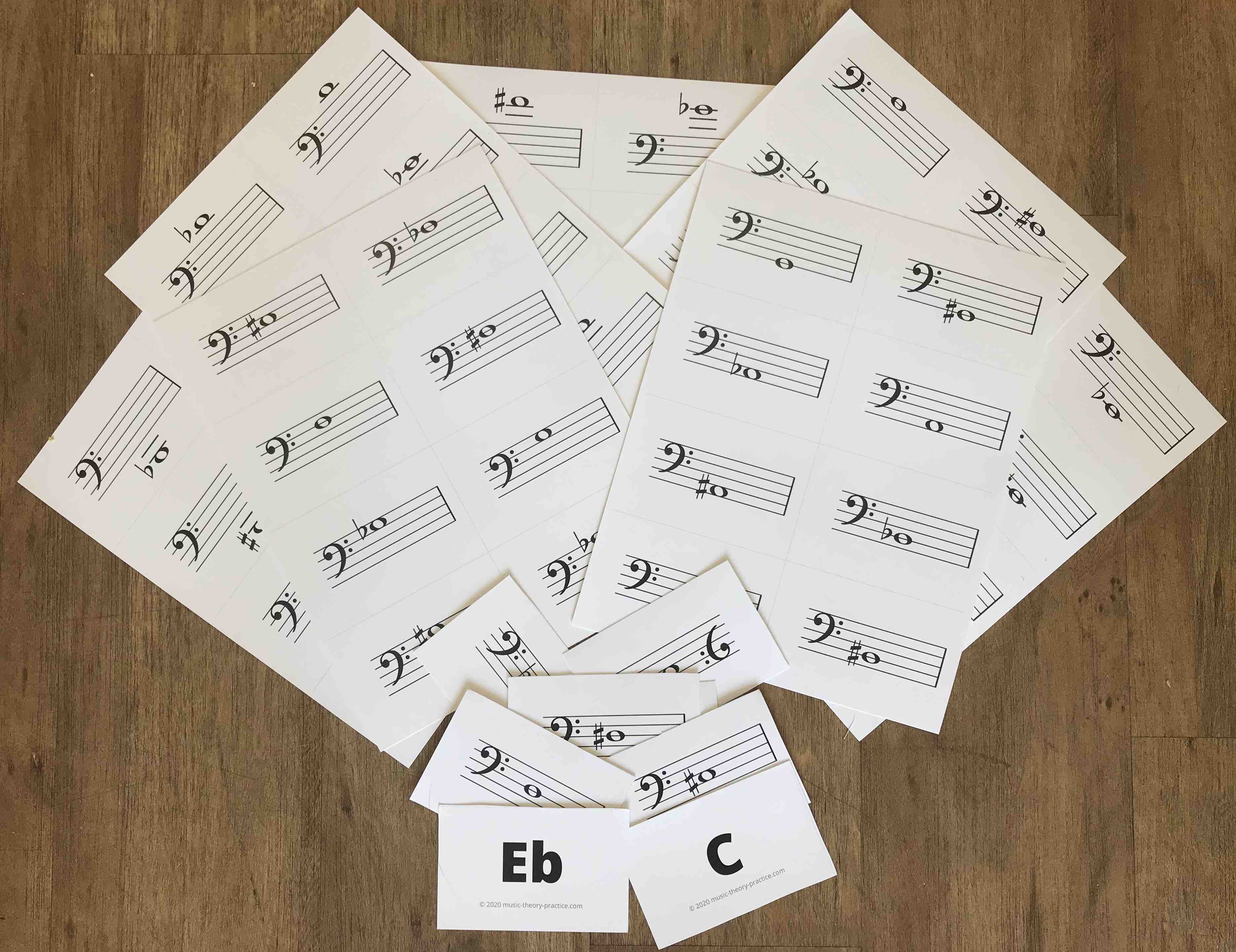 printable alto clef music note flashcards
