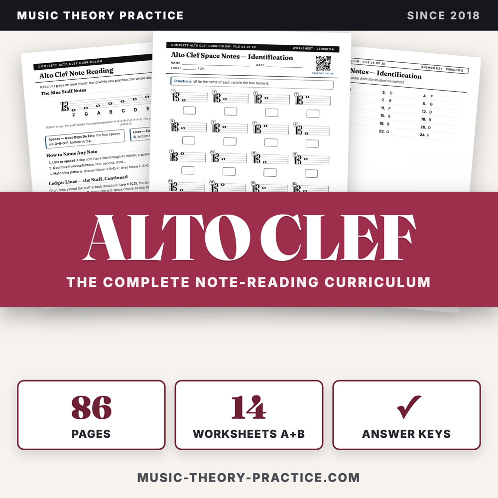 Complete Alto Clef Curriculum — printable PDF preview