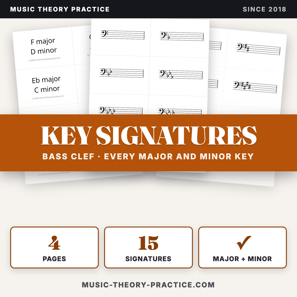 Key Signature Flashcards — Bass Clef — cover